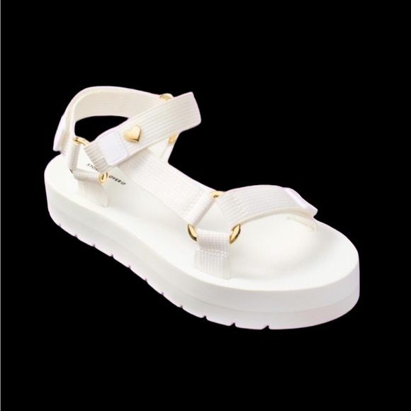 Stoney Clover Lane Shoes - STONEY CLOVER LANE Women's White Platform Sport Sandals Size 9
